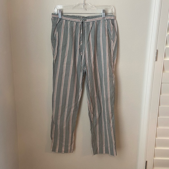 Eberjey Organic Sandwashed Willow Green Stripe Pajama Set S 100% Cotton - Picture 6 of 10